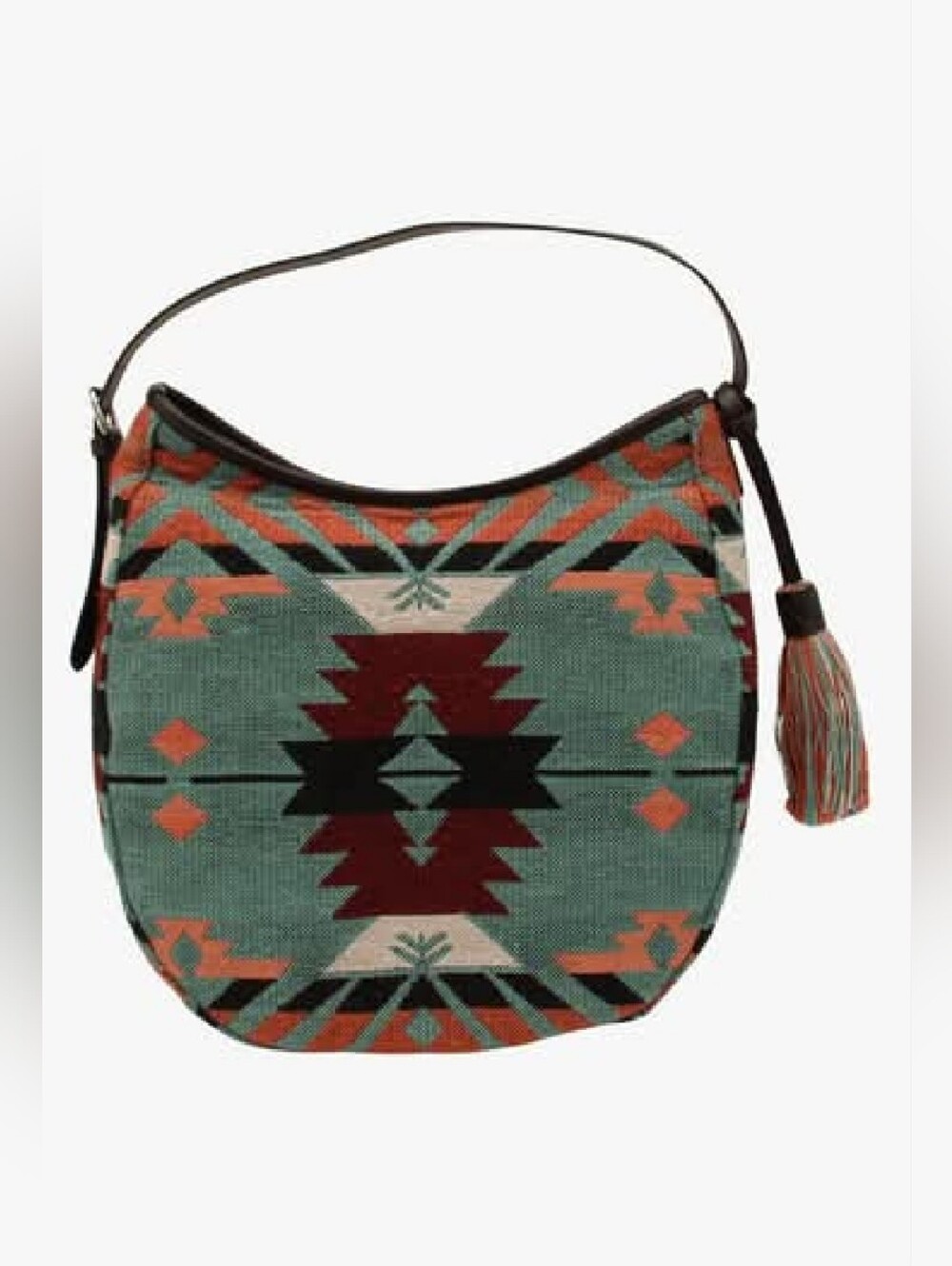 Nocona Sandra Turquoise Southwestern Pattern Hobo Bag